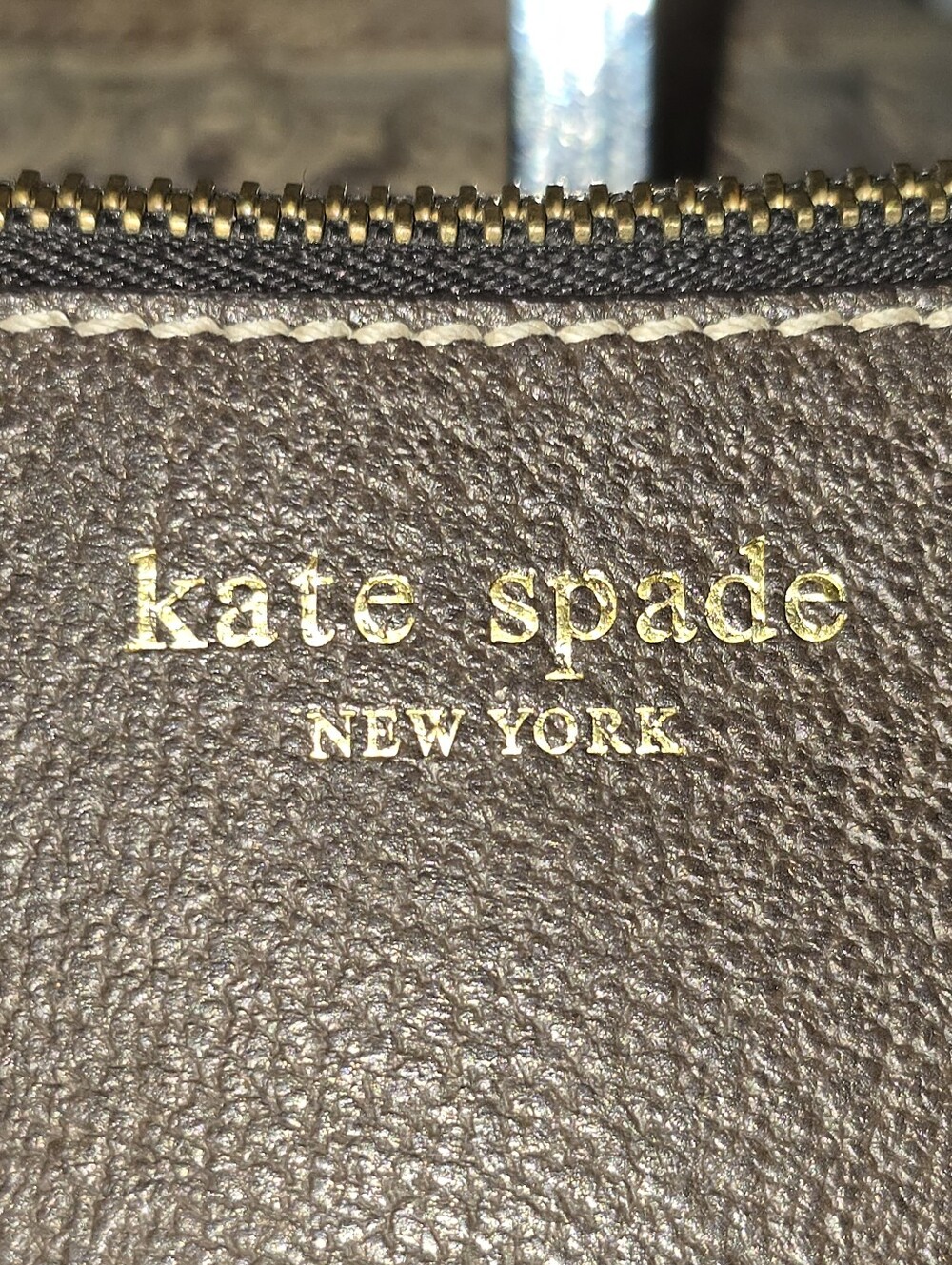 Kate Spade Vintage Brown Pebbled Leather Baguette Shoulder Bag. EUC - Picture 3 of 14